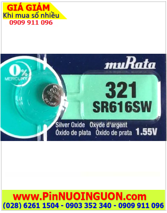 MuRata SR616SW _Pin 321; Pin đồng hồ 1.55v Silver Oxide MuRata SR616SW _Pin 321